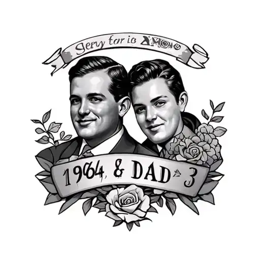 1964 and 2025 memorial tattoo for dad tattoo design idea