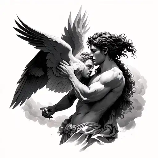 daedalus and icarus tattoo design idea