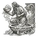 Water Bearer Pouring Water (Aquarius Symboll tattoo design idea