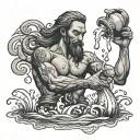 Water Bearer Pouring Water (Aquarius Symboll tattoo design idea