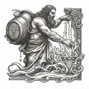 Water Bearer Pouring Water (Aquarius Symboll tattoo design idea