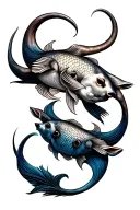 taurus and pisces  tattoo design idea