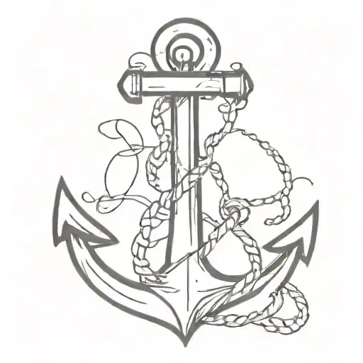 Create a script tattoo of the word “hope” in the form of an anchor tattoo design idea