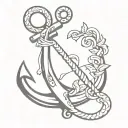 Create a script tattoo of the word “hope” in the form of an anchor tattoo design idea