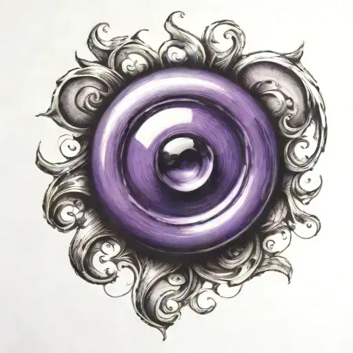 a purple button tattoo design idea