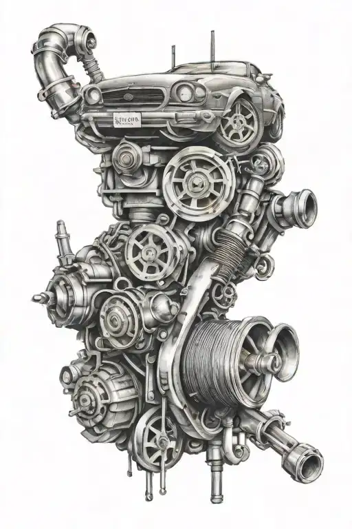 car parts tattoo design idea