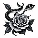 Snake Roses tattoo design idea