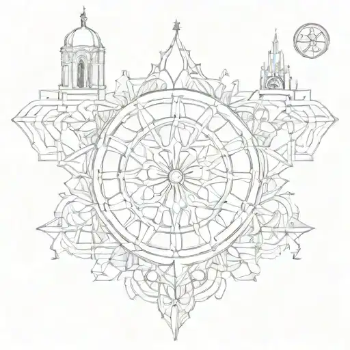 notre dame rose window tattoo design idea