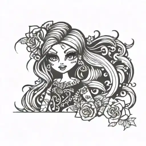 Bratz doll tattoo design idea