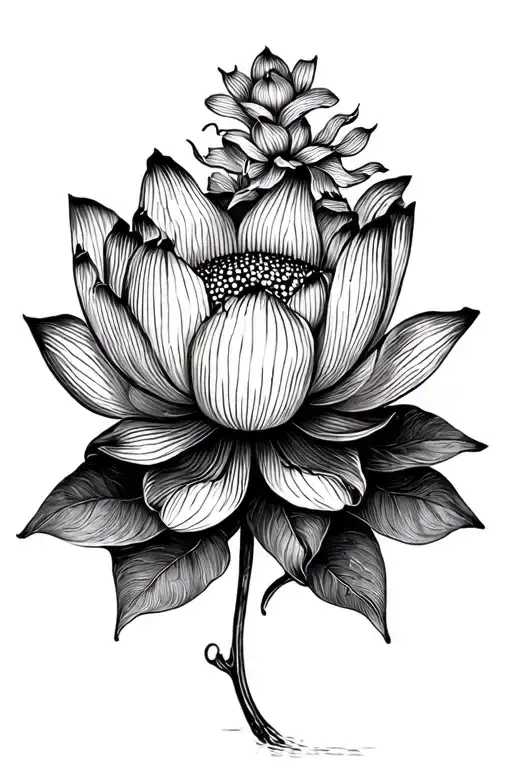 chinese lotus flower tattoo design idea