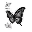 Happiness Is A Butterfly tattoo design idea