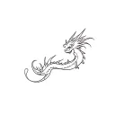 small minimalist linear cute dragon tattoo tattoo design idea