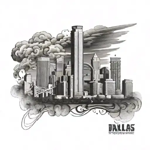 dallas skyline tattoo design idea