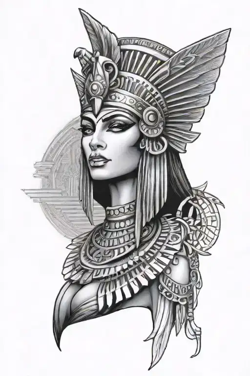 Cleopatra egyptian goddess tattoo design idea
