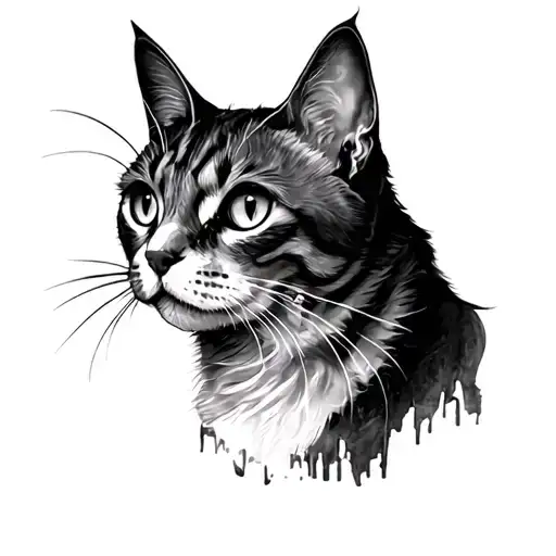 Halloween Cat tattoo design idea