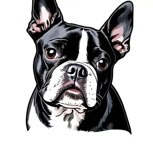 Boston Terrier tattoo design idea