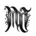 Cursive M tattoo design idea
