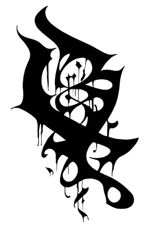 Raw Blackwork Abstract Lettering Bold Strokes Cyber Sigilism FullBody Horror Modern High Contrast Surreal Gothic Express tattoo design idea