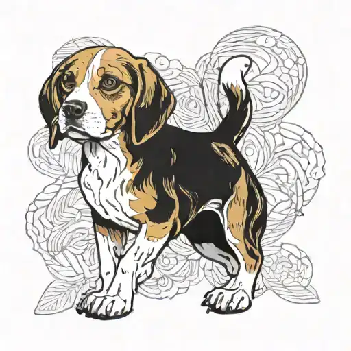 beagle dog tattoo design idea