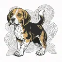 beagle dog tattoo design idea