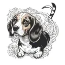 beagle dog tattoo design idea