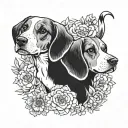 beagle dog tattoo design idea