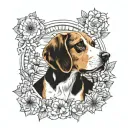 beagle dog tattoo design idea