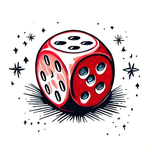 Dnd dice symbolizing the gamble tattoo design idea