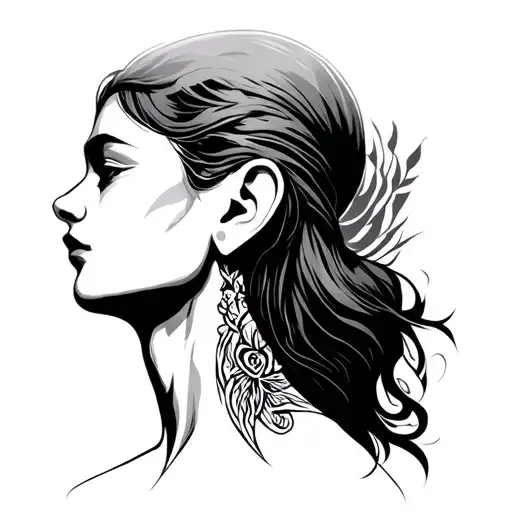 Xxviii.xxii.mmxiv on the neck to the left of the ear is high narrow tattoo design idea
