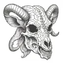 goat skull tattoo design idea