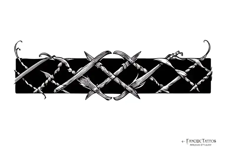 fencing around foream sleeve tribal tattoo tattoo design idea