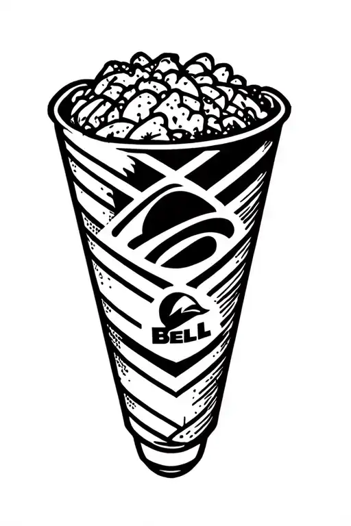 outline 1992-1994 Taco Bell logo tattoo design idea