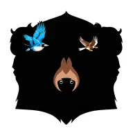 forest theme, featuring a bear, bobcat, blue jay, falcon, tattoo design idea