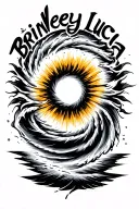 "Brinley Lucia " "Brinley Lucia " hurricane image, Storm, little bit of sunshine, no face  tattoo design idea