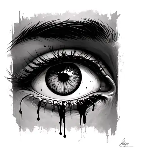 Crying Eye tattoo design idea