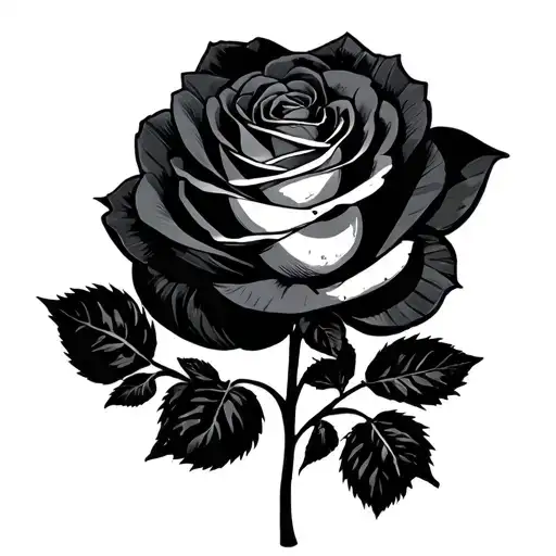 Morton salt girl with her right foot as a rose and her left foot as a land mine tattoo design idea