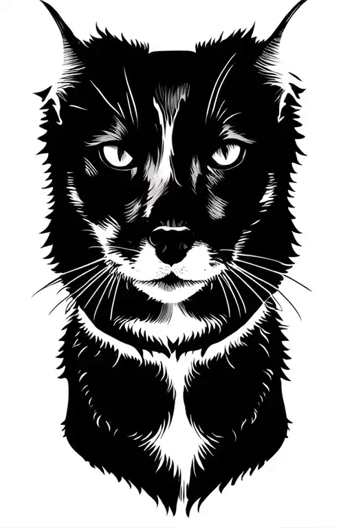 dog and cat sillouet tattoo design idea
