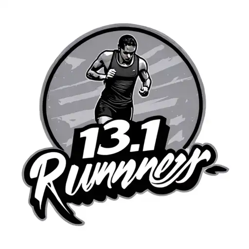 simplistic runner theme with text 13.1 runnershigh tattoo design idea