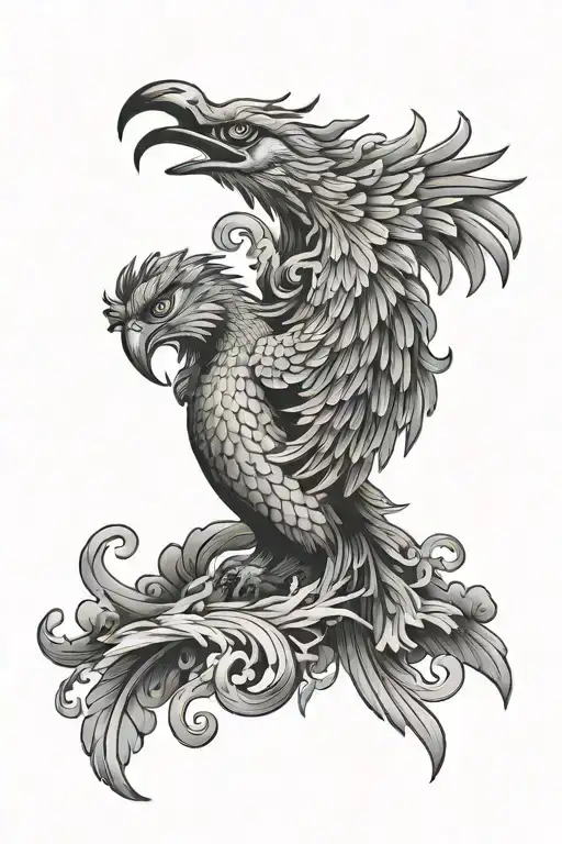 Japanese phoenix arm and shoulder tattoo tattoo design idea