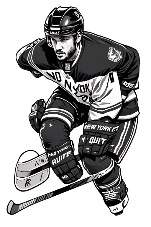 New York rangers, no quit tattoo design idea