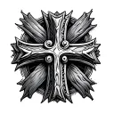 Tooled Leather Cross tattoo design idea