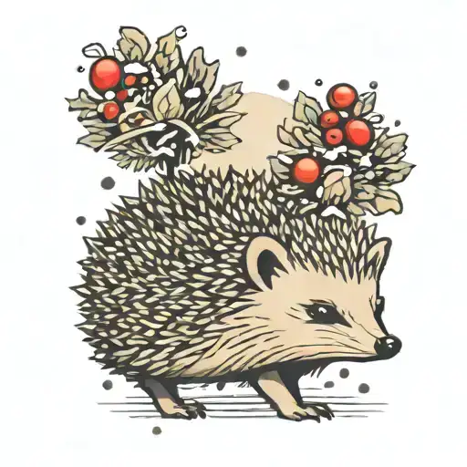 hedgehog w snow  tattoo design idea
