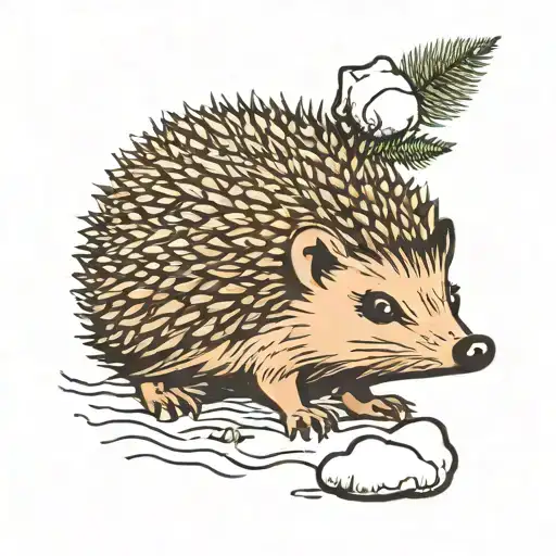 hedgehog w snowball   tattoo design idea