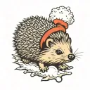 hedgehog w snowball   tattoo design idea