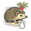 hedgehog w snowball   tattoo design idea