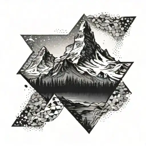 matterhorn triangle border tattoo design idea