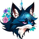 colored Virgo fox tattoo design idea