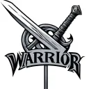 A long, sharp sword running vertically, symbolizing strength, readiness, and discipline — with the word “WARRIOR” integr tattoo design idea