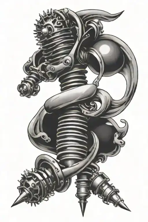 shock absorber tattoo design idea