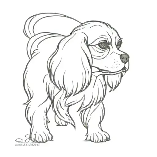 shield, gracious defender, cavalier King Charles spaniel tattoo design idea